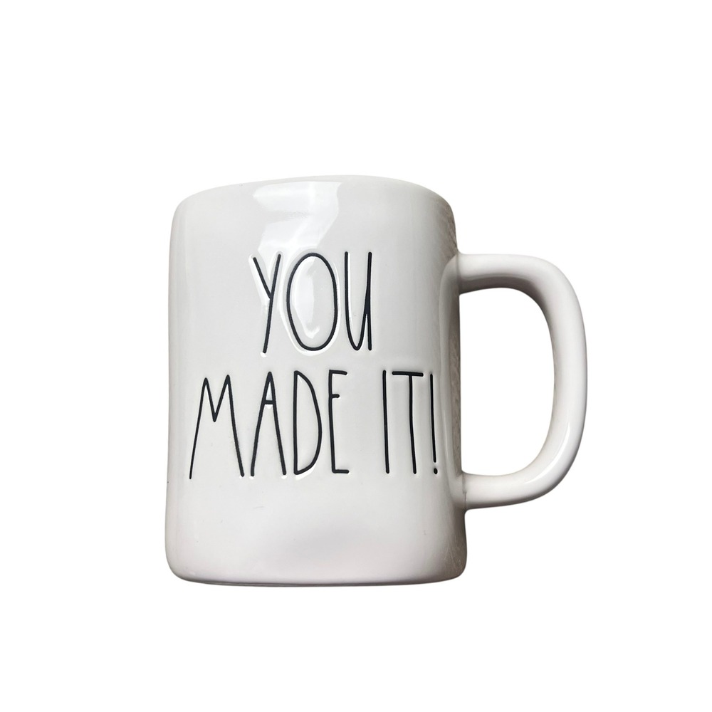 Rae Dunn You Made It Coffee Mug‎ Red Interior White Ceramic Artisan Collection